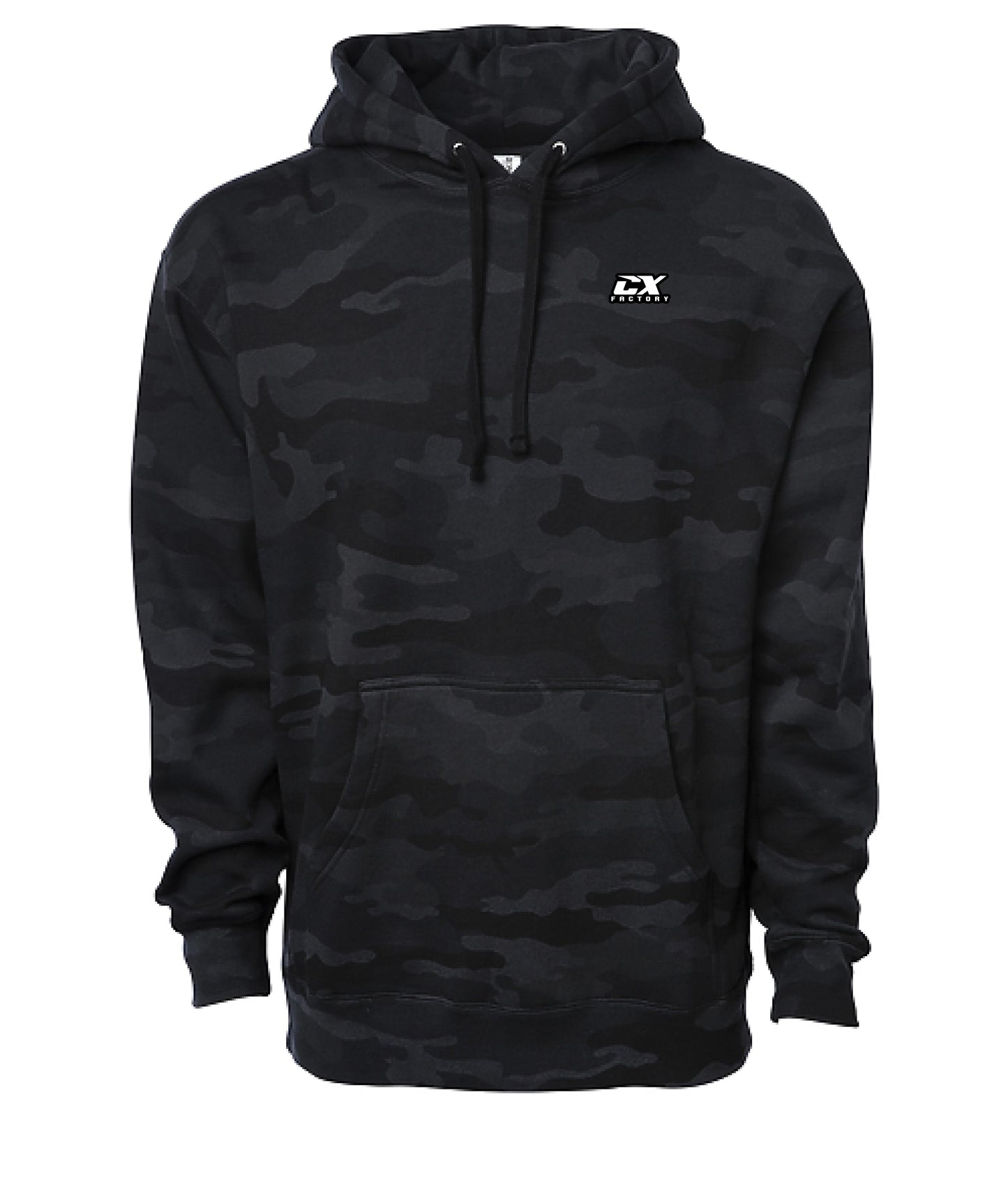 PRE-ORDER - CX Factory Small Embroidered Logo Hoodie  - Black Camo