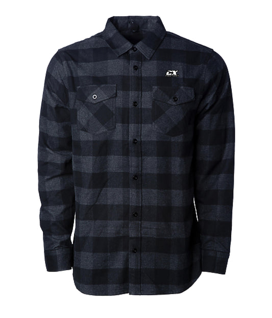 PRE-ORDER - CX Factory Small Embroidered Logo Flannel  - Black/Grey
