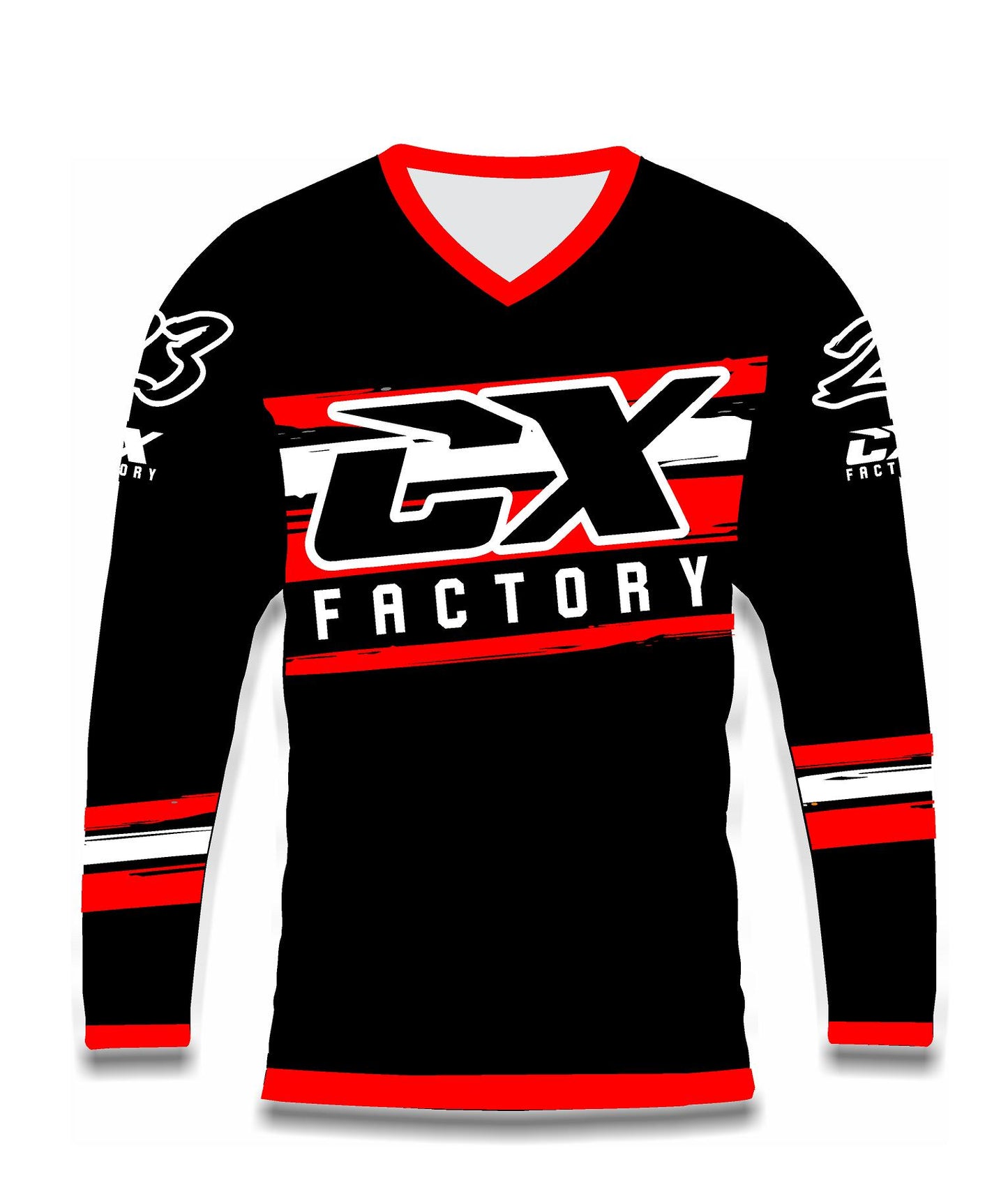 CX Factory Classic Stripe Jersey - Red/Grey/Black